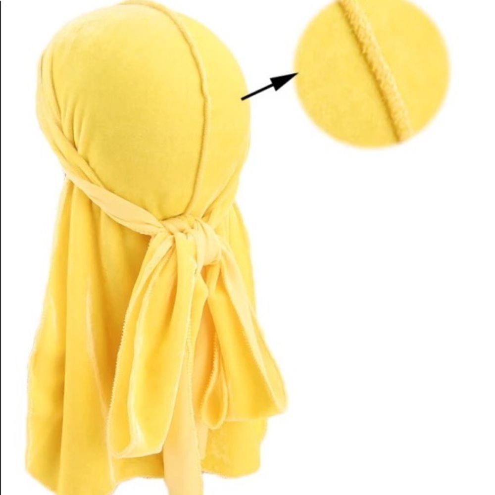 **NEVER WORN** yellow velvet unisex durag